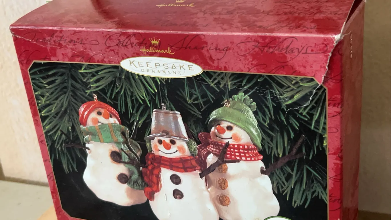 1999 Hallmark Keepsake The Snowmen Of Minford 3 Ornament Set