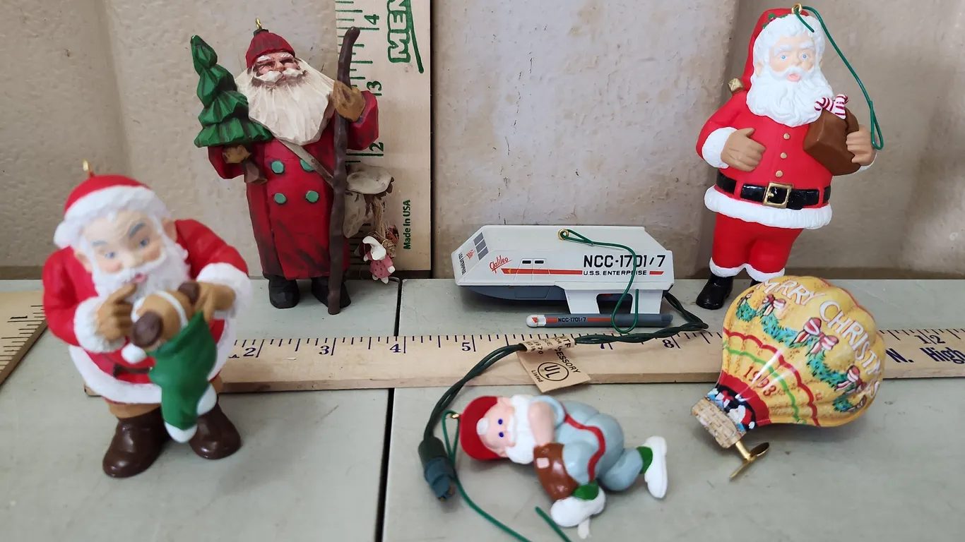 Hallmark Keepsake Ornaments-Star Trek Shuttlecraft, Air Balloon, & Santas