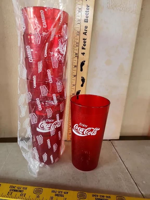 6 Plastic Coca Cola Glasses