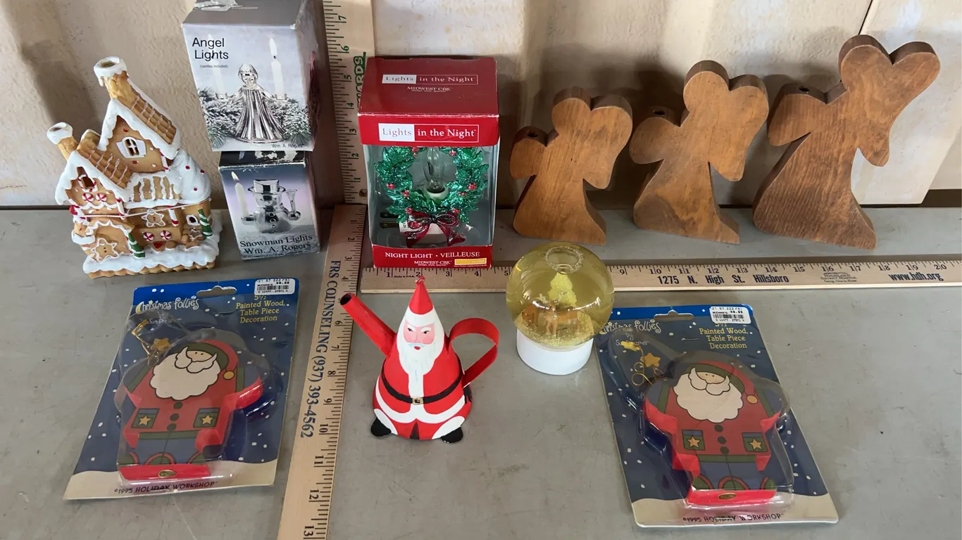 Christmas Decor-Night Light, Wood Decor, Snowglobe, Candle Holders, Etc.