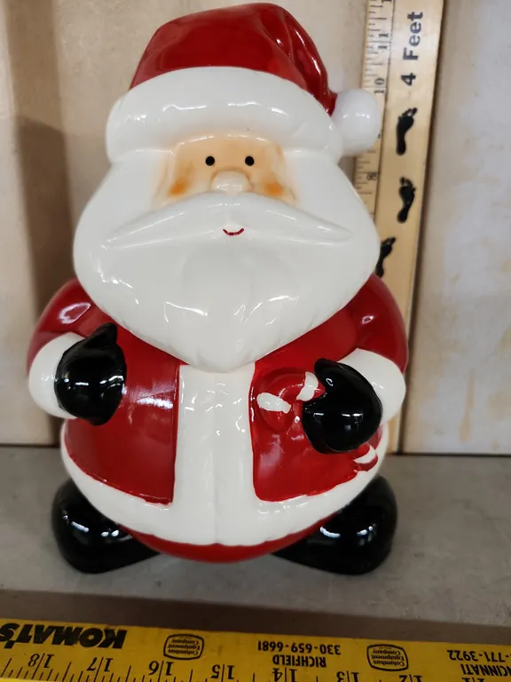 Ceramic Santa Cookie Jar 11" Tall