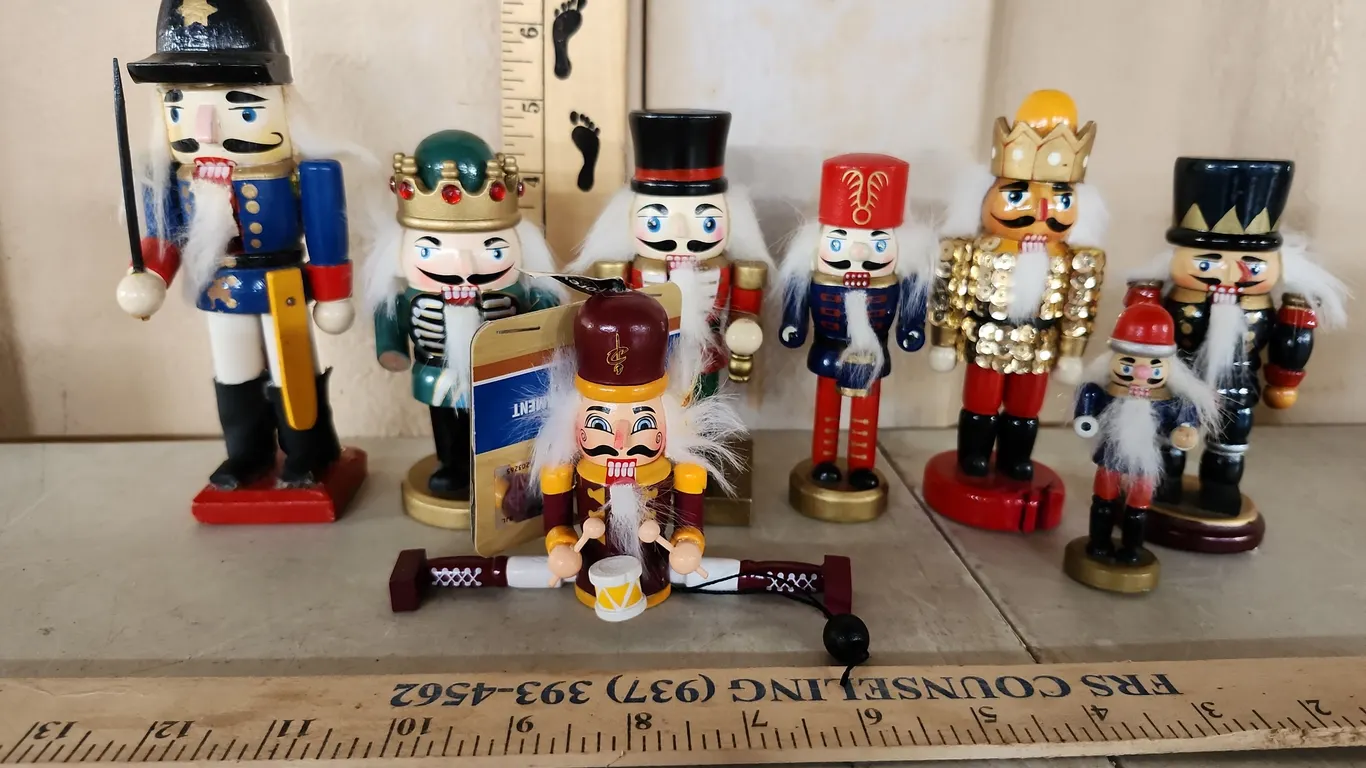 Assorted Small Wooden Nutcrackers, 3 Missing Hands