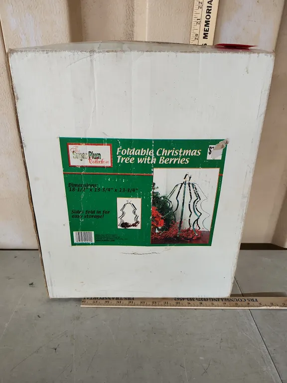 Sugar Plum Collection Foldable Christmas Tree W/Berries In Box