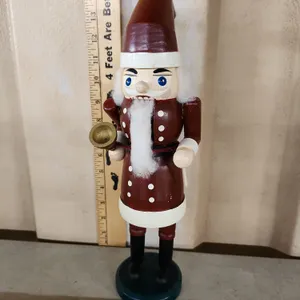 Wooden Santa Nutcracker Missing Item In Hand 14" Tall
