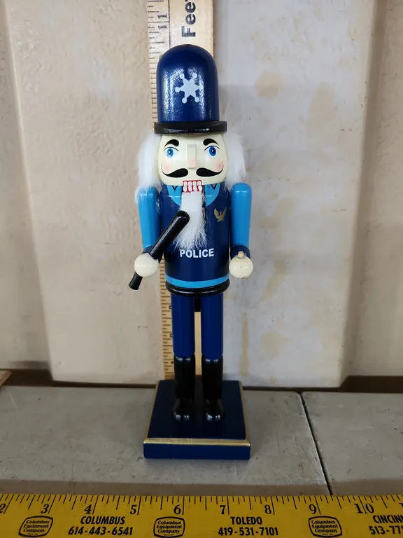 Wooden Police Nutcracker 10" Tall