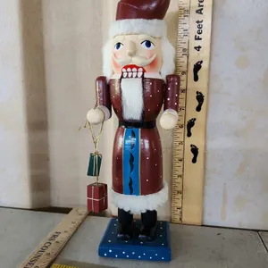 Wooden Santa Nutcracker, Missing Items To Hold 13" Tall
