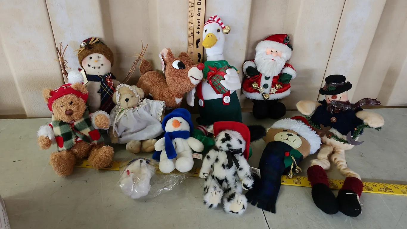 Assorted Holiday Plush Animals-Rudolph, Etc.