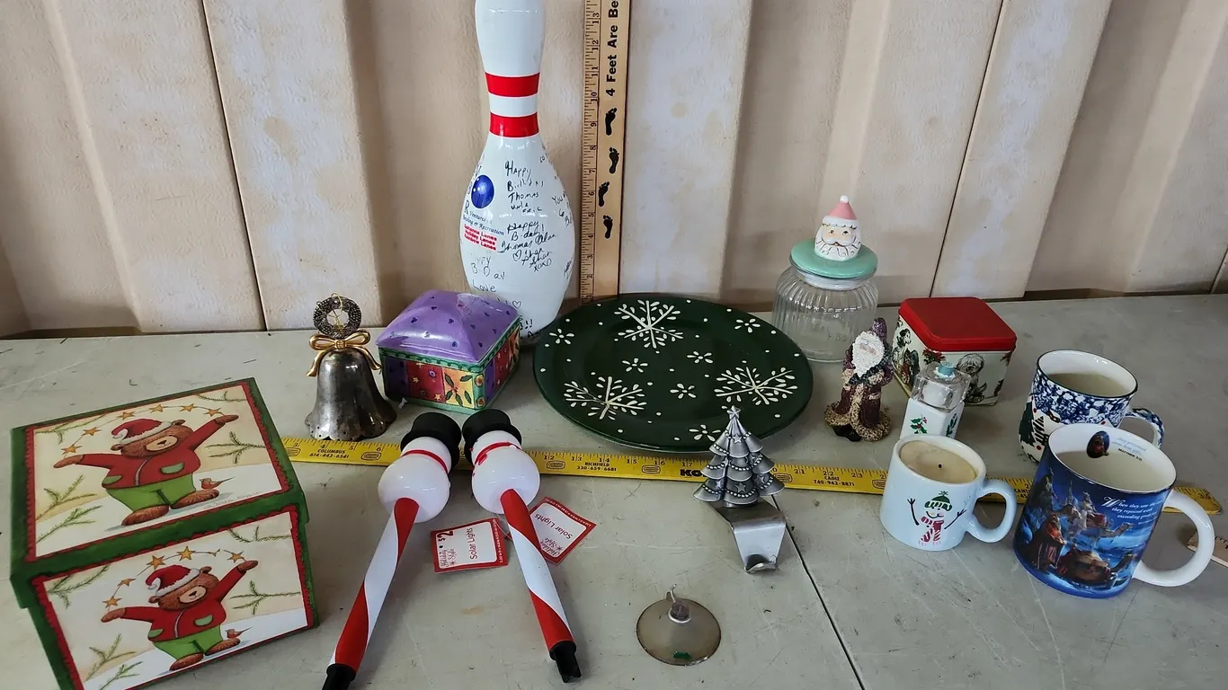 Christmas Decor & Bowling Pin