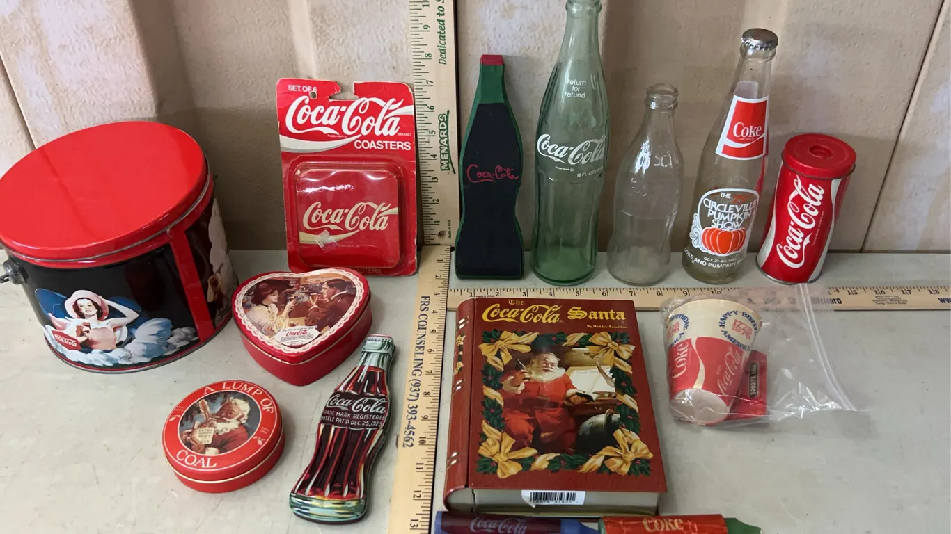 Coca Cola Items-Bottles, Tins, Etc.
