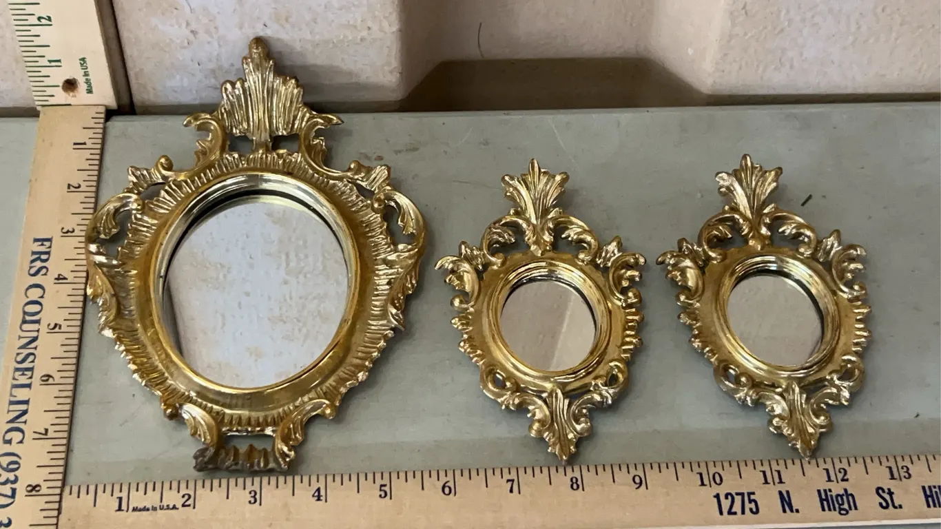 Vintage Italy Plastic Frame Mirrors