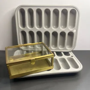 Glass and Brass Display Box with Plastic Ice Trays