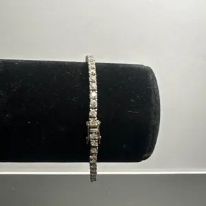 Sterling Silver Tennis Bracelet With Cubic Zirconia Accents