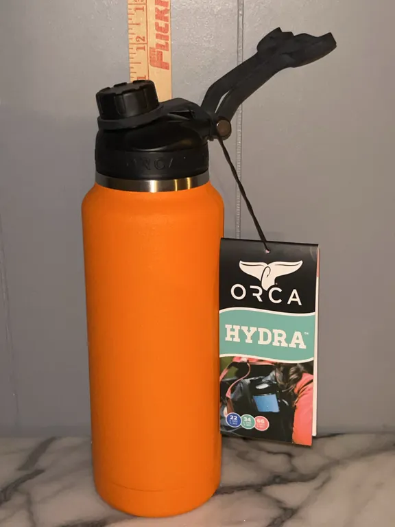 New Orca Hydra 34 oz Insulated Tumbler Bottle Blaze Orange