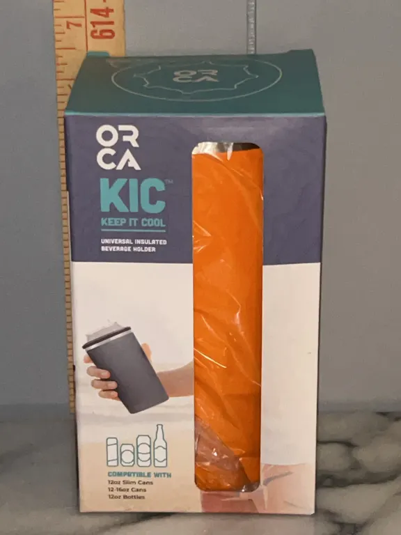 New Orca Kic "Keep It Cool" Universal Insulated Beverage Holder Blaze Orange - Compatible W/12 oz Sl