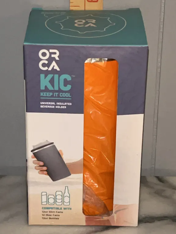 New Orca Kic "Keep It Cool" Universal Insulated Beverage Holder Blaze Orange - Compatible W/12 oz Sl