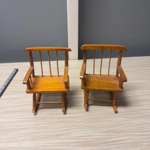 Doll miniature wood rocking chairs