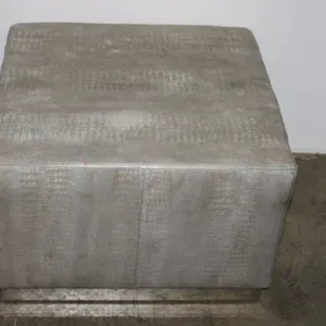 Faux Croc Ottoman
