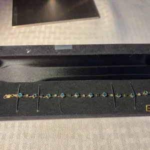 14 Karat Gold Shades of Blue Bracelet
