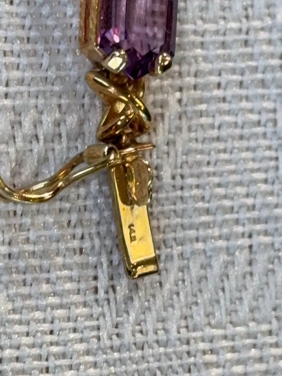 14K Gold Amethyst Bracelet