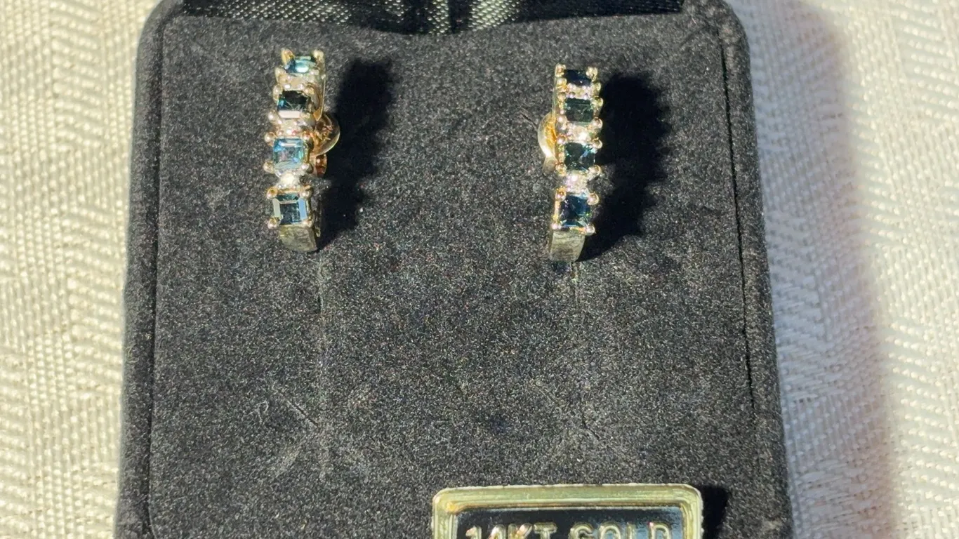 14K Sapphire and Diamond Earrings