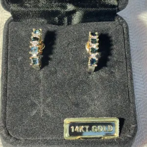 14K Sapphire and Diamond Earrings