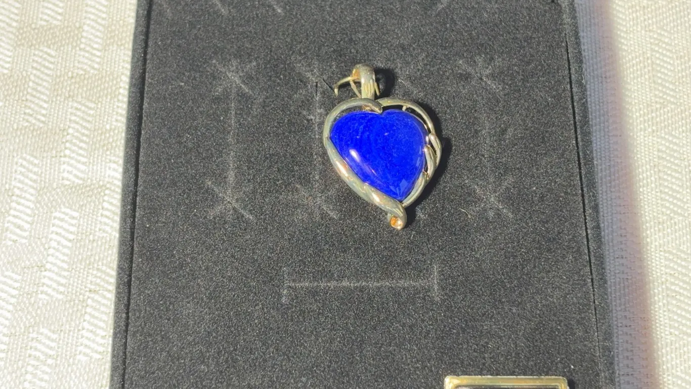 14K Lapis Heart Pendant