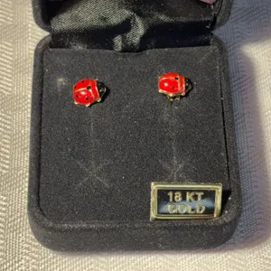 18K Ladybug Earrings