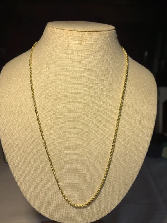 14K 24 Inch Classic Rope Necklace