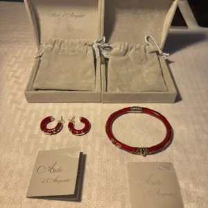 Matching Sterling Italian Bracelet and Earrings