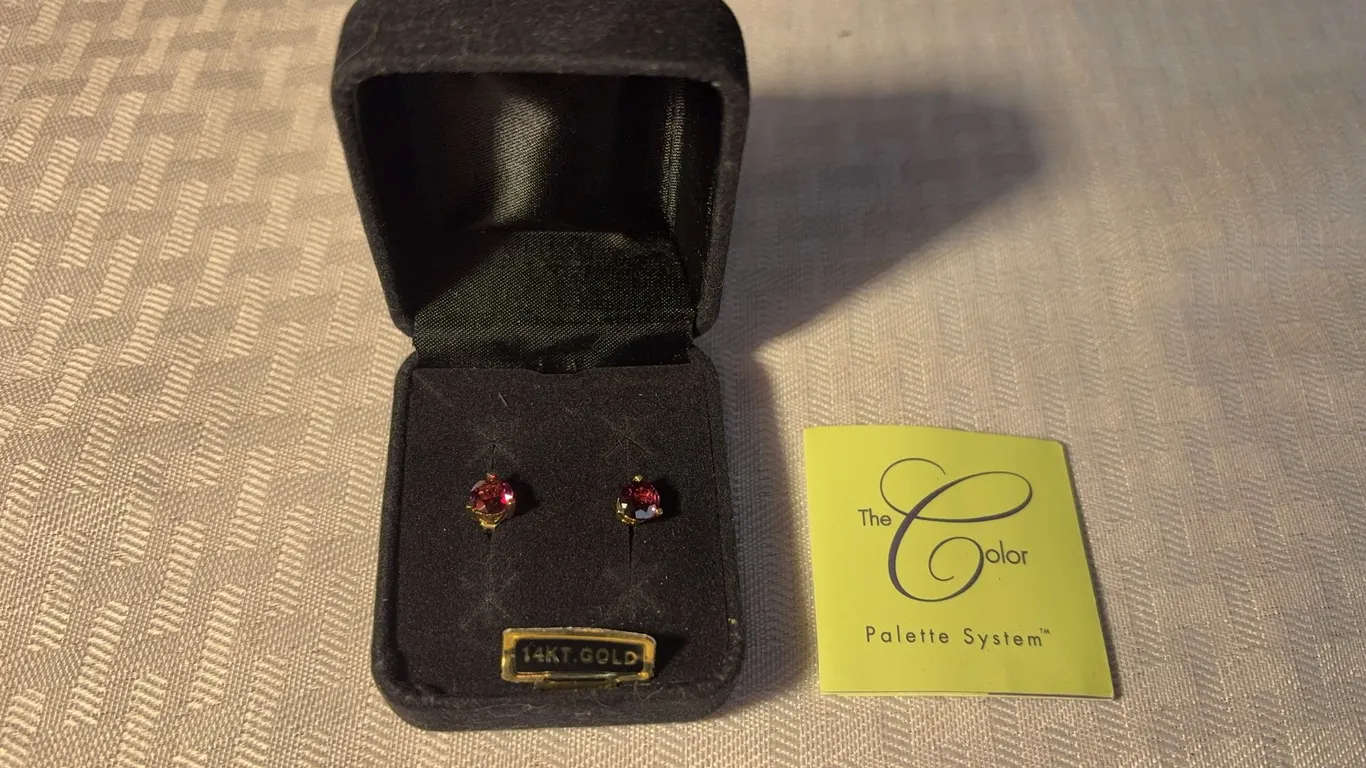 14K Rhondolite Stud Earrings