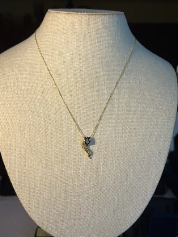 14K Necklace Rhodolite
