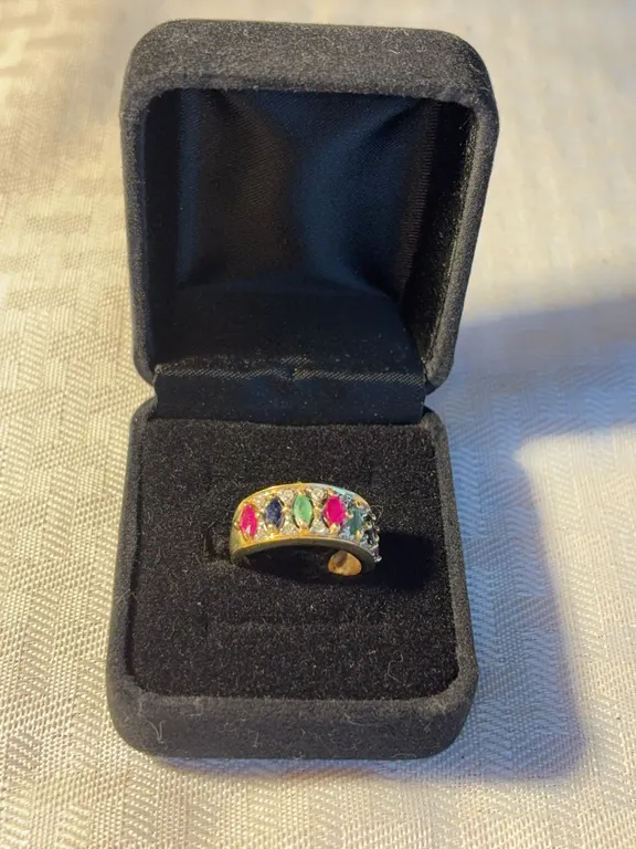 14K Sapphire and Emerald Ring