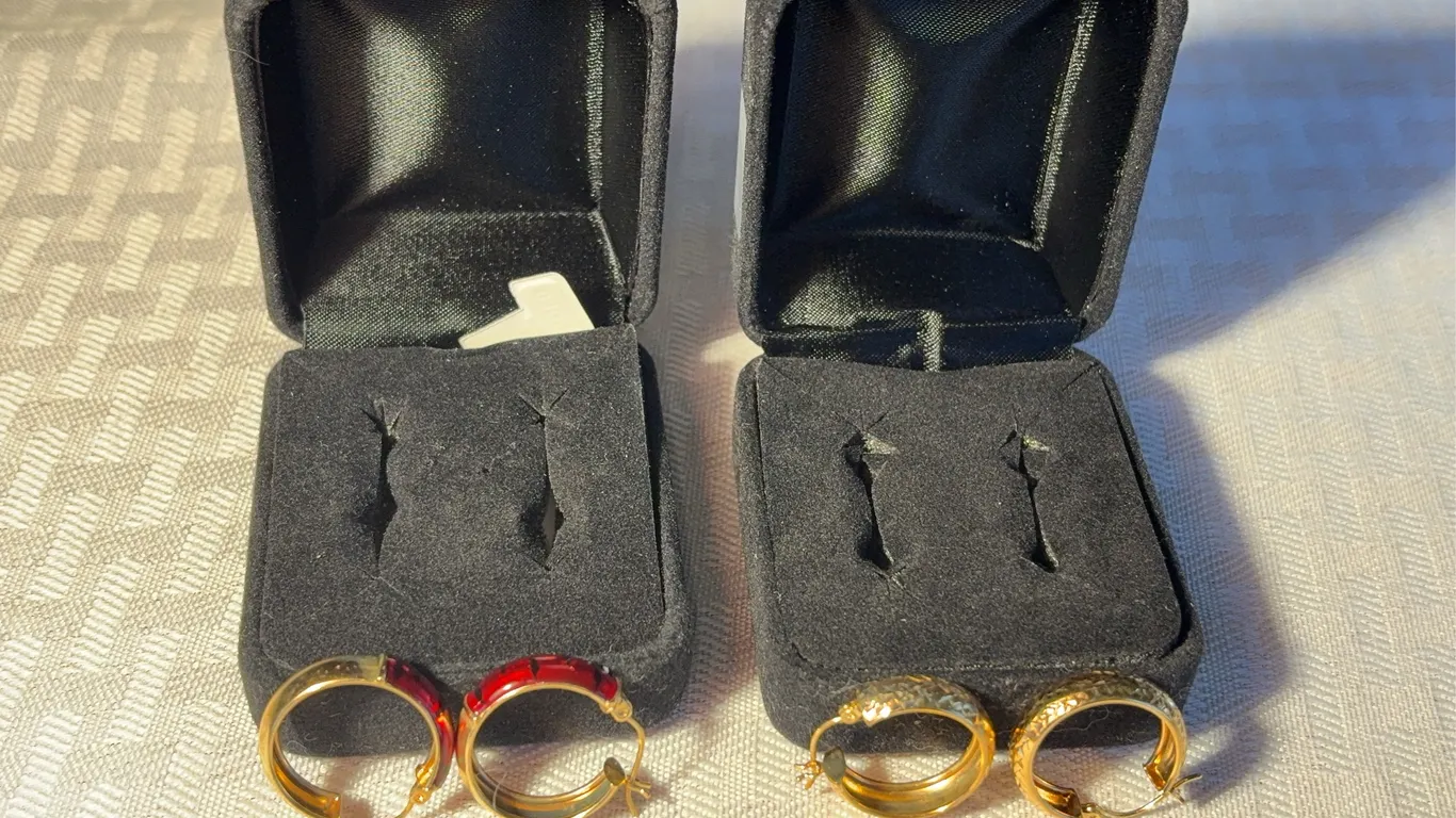 Two Pairs of 14K Hoop Earrings