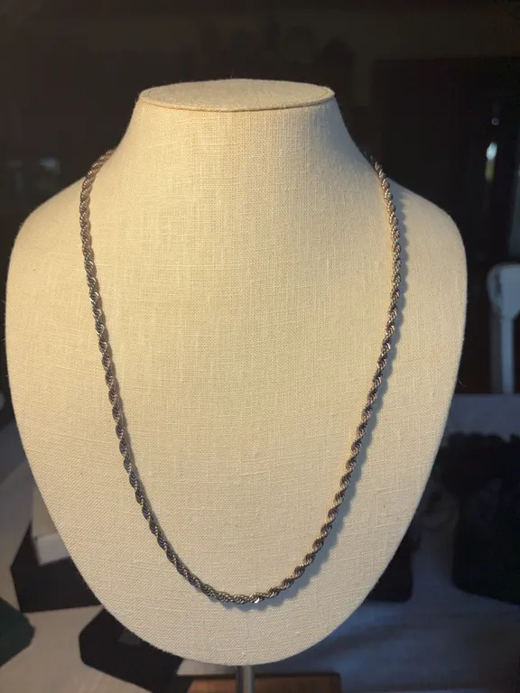 Sterling Silver 24 Inch Rope Necklace