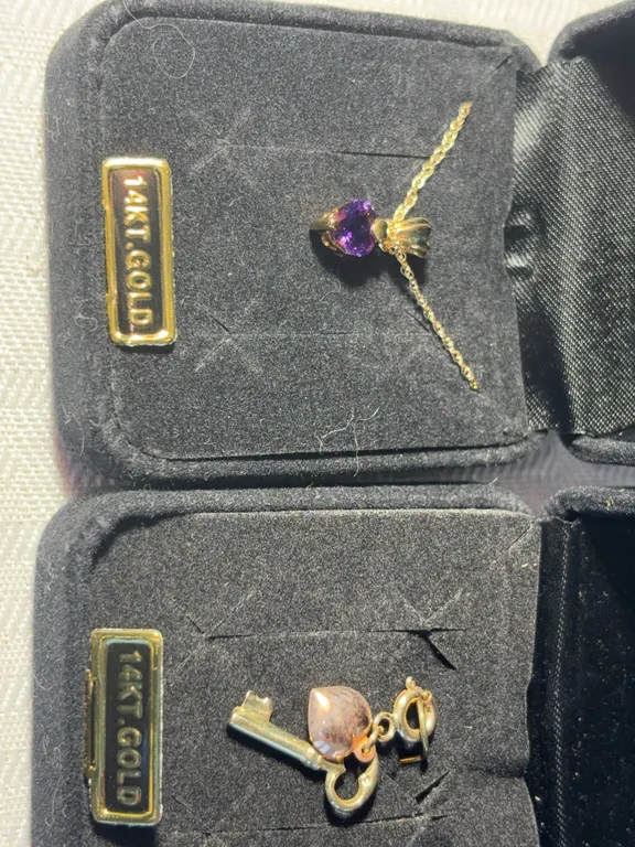 14K Chain with Amethyst Pendant +1