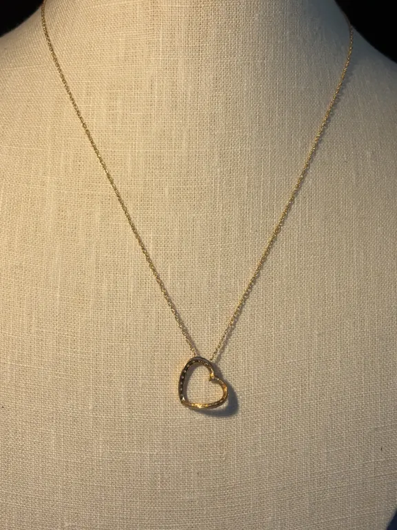 14K Necklace With Heart Shaped Pendant