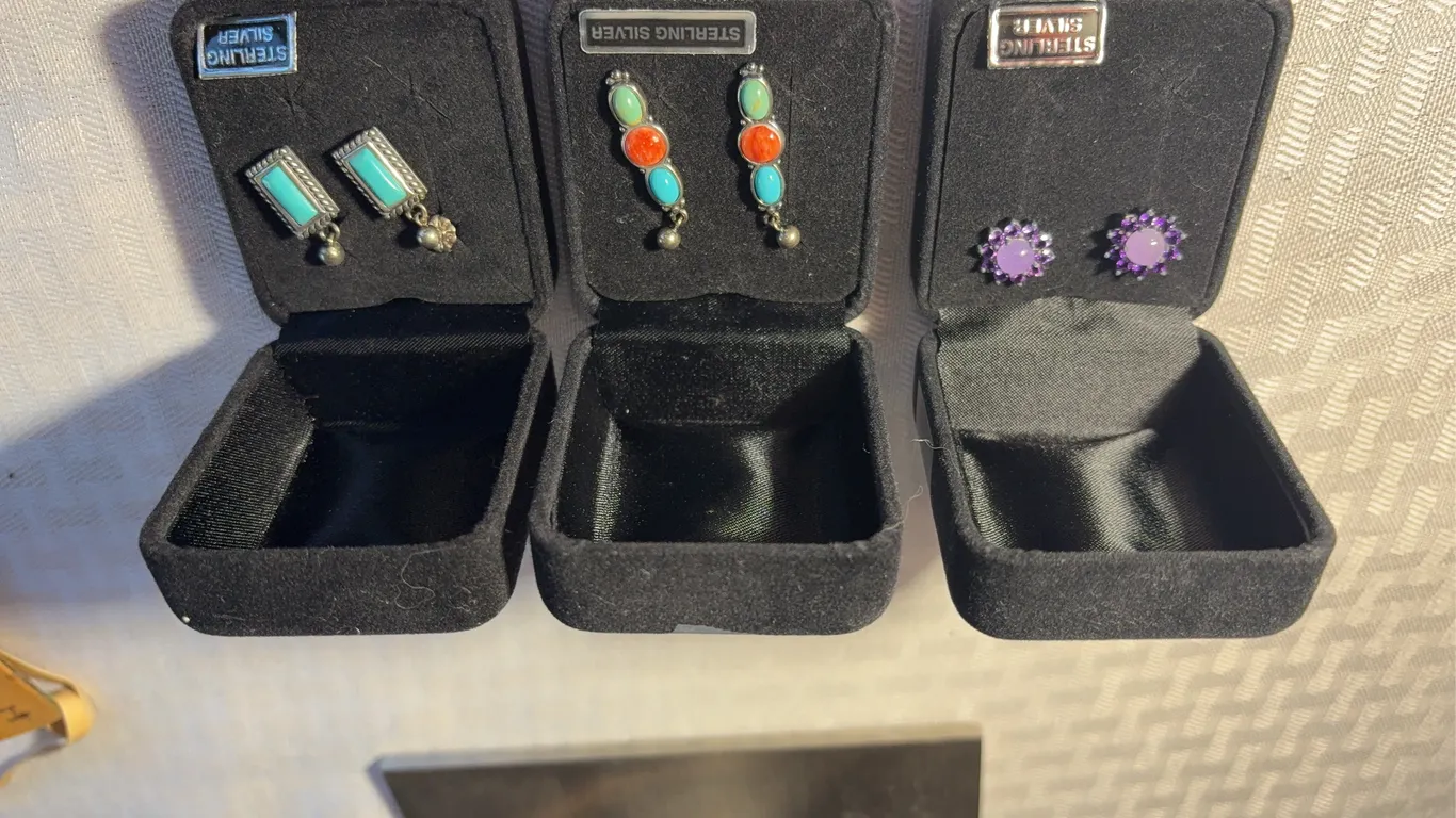 Three Pairs of Sterling Earrings