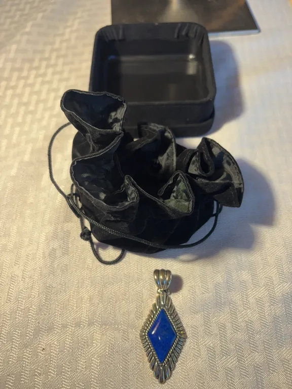 Large Sterling Lapis Pendant