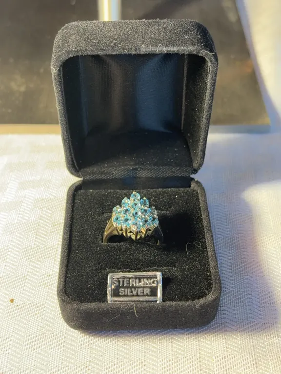Sterling Silver and Topaz Cluster Ring