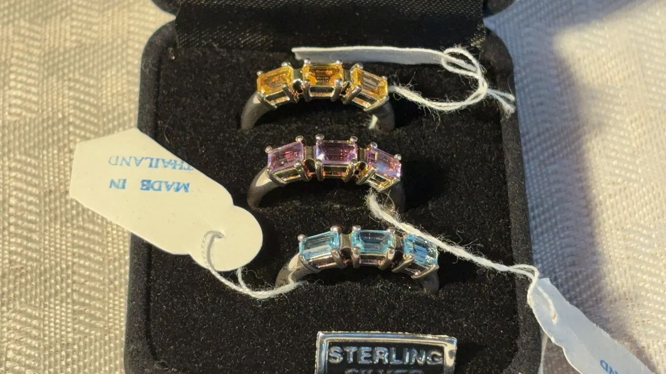 Three Sterling Baguette Rings
