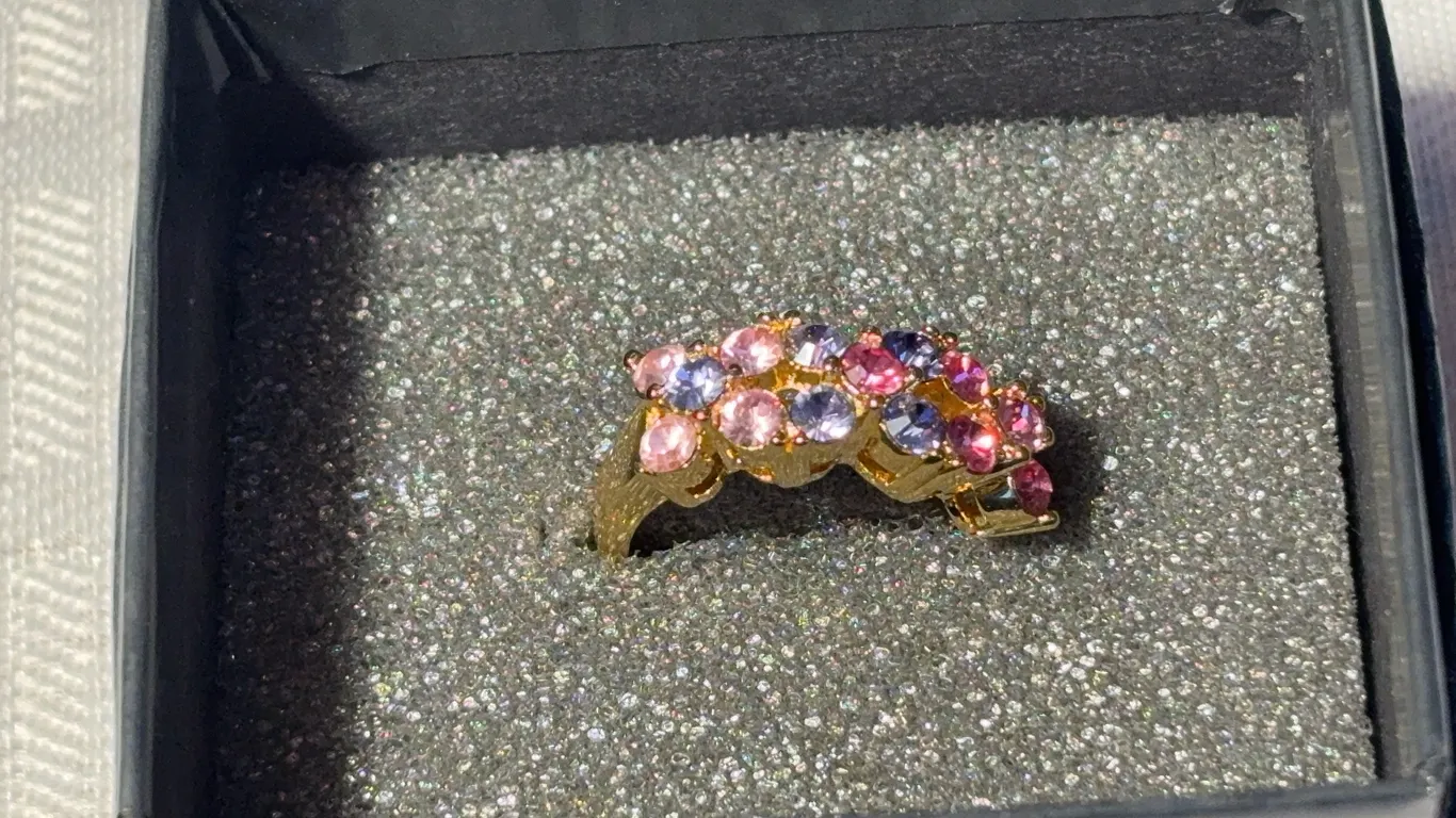 14K Purple and Pink Stone Ring