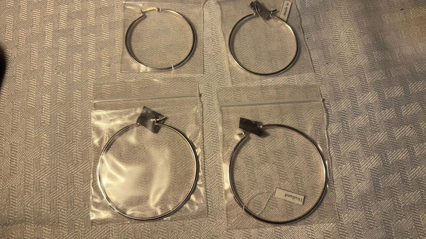Two Pair Sterling Hoop Earrings
