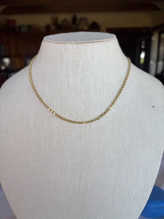 14K Diamond Cut Rope Necklace