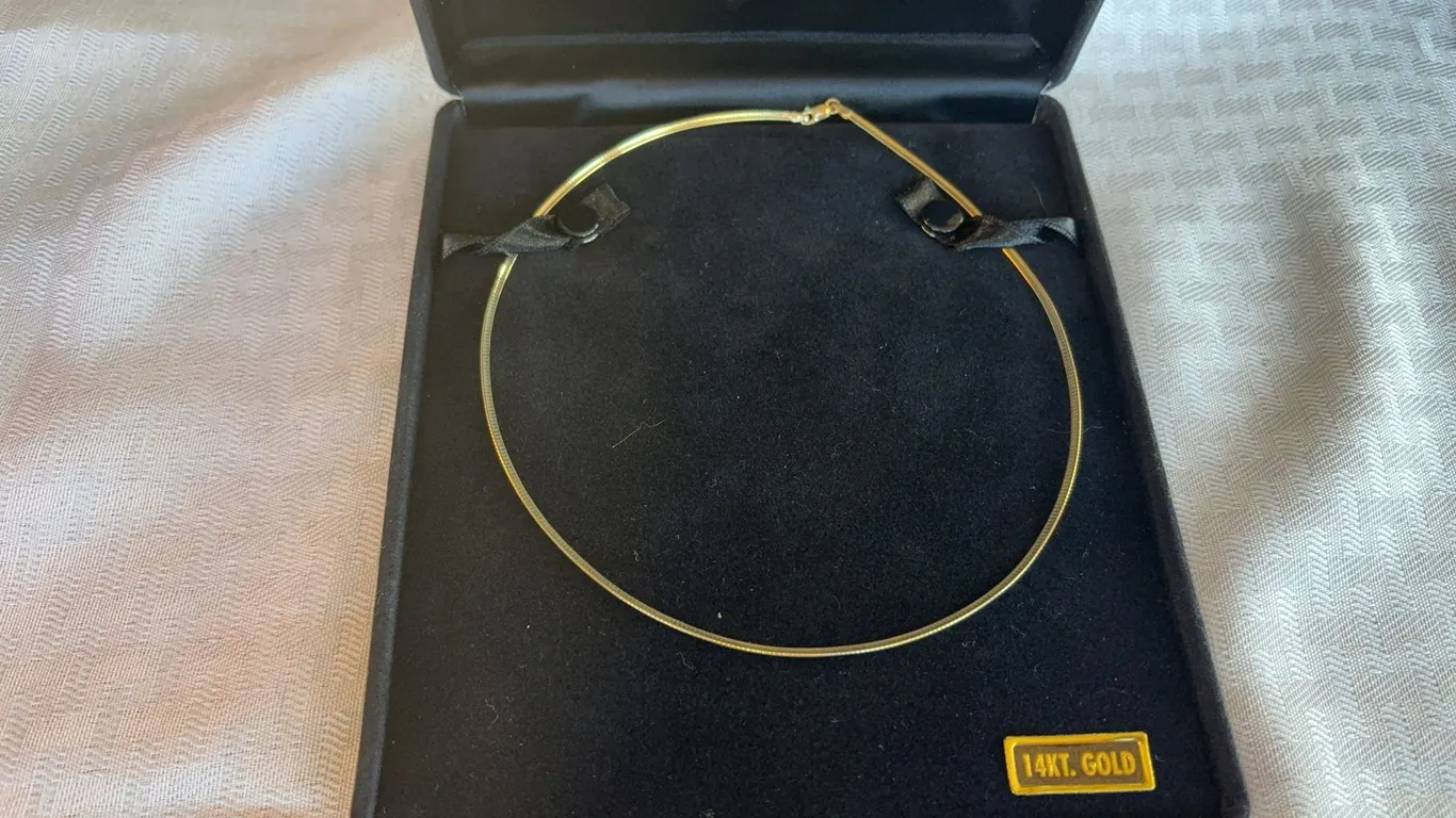 14K Polished Omega Necklace