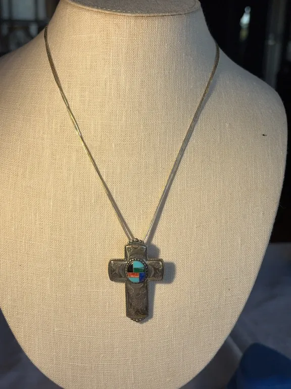 SW 3 Strand Sterling Necklace and Pendant