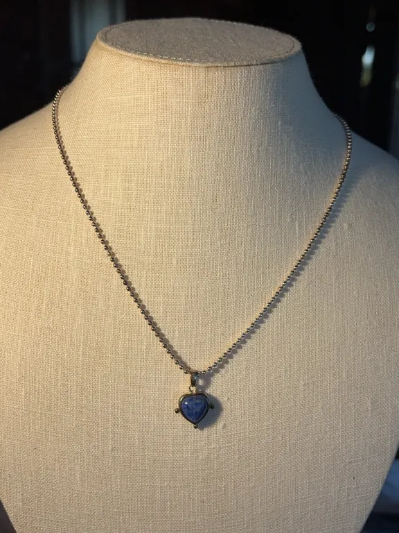Sterling Lapis Necklace with Matching Earrings