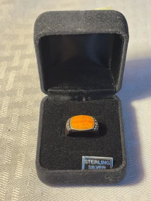 SW Sterling Orange Spiney Ring