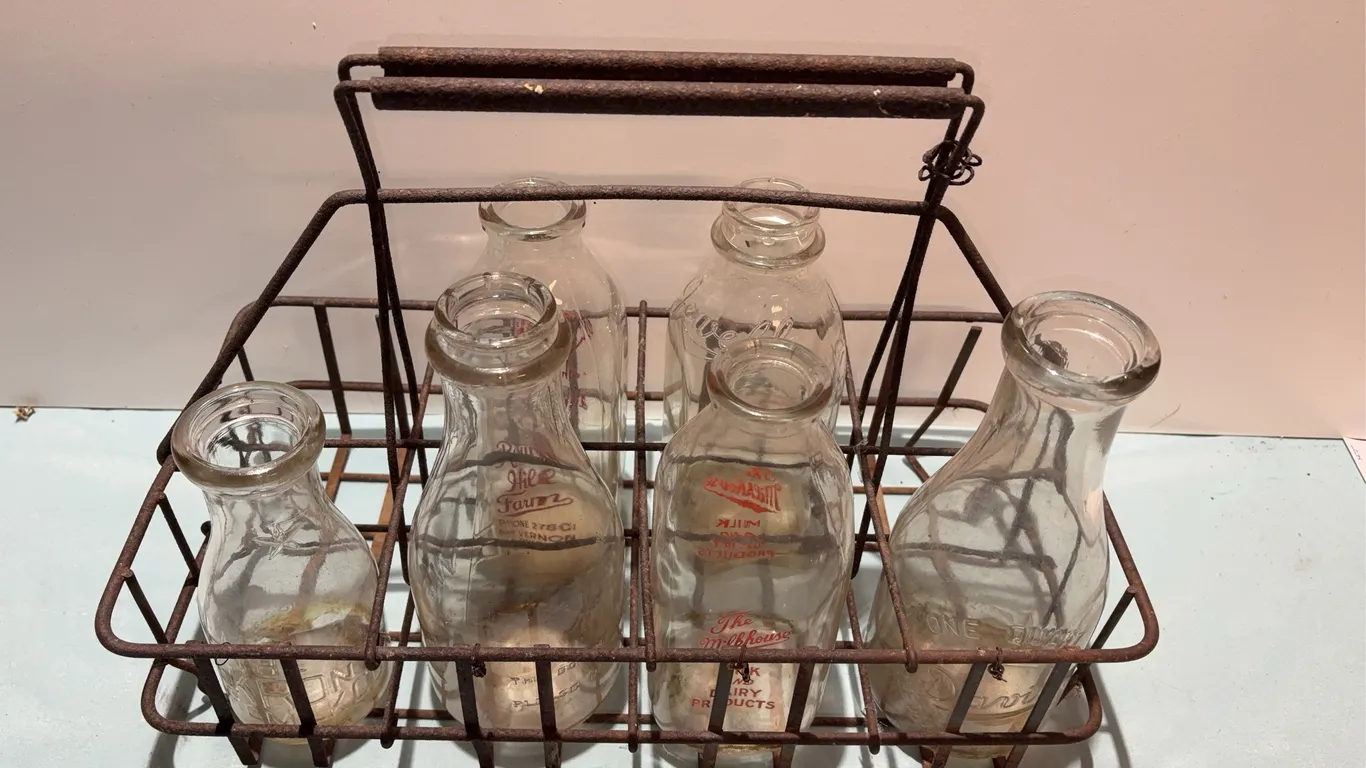 Milk Bottle Carrier with Six Bottles