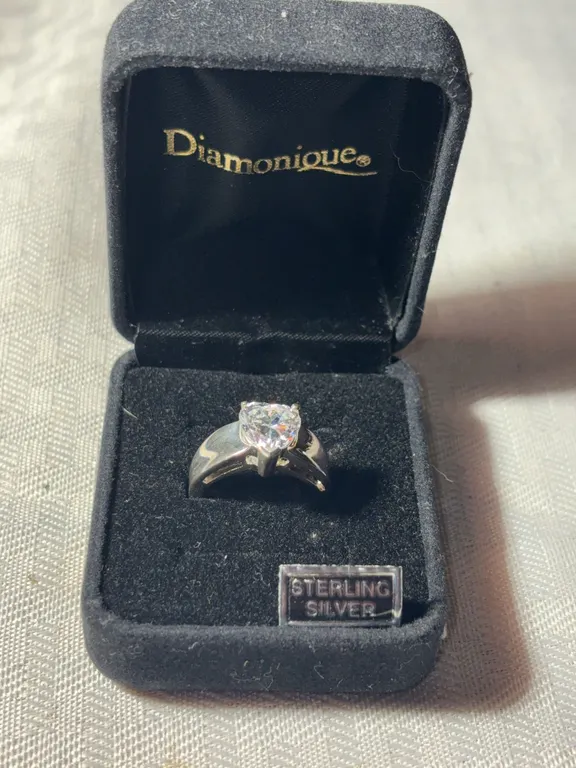 Sterling Silver Ring with Heart Stone