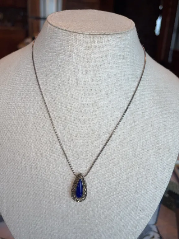 Sterling with Sterling and Lapis Pendant